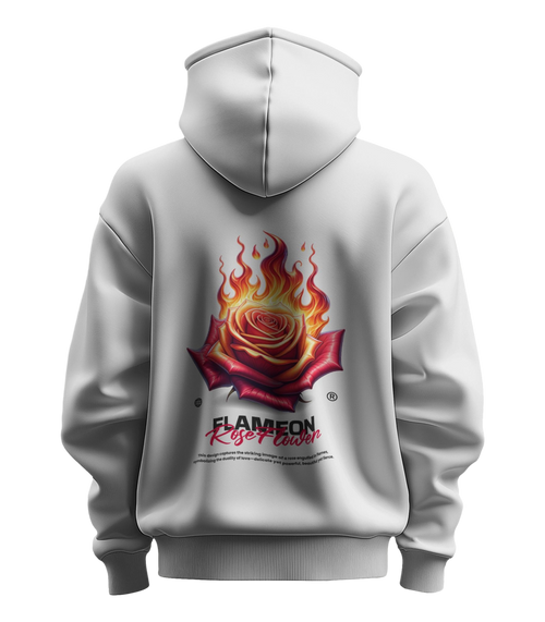 FLAMEON ROSE FLOWER OVERSIZED HOODIE