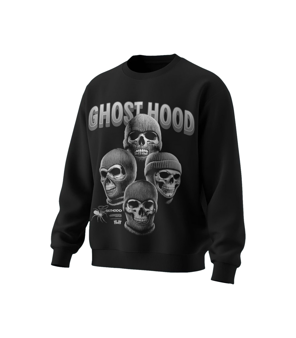 GHOST HOOD OVERSIZED SWEATSHIRT