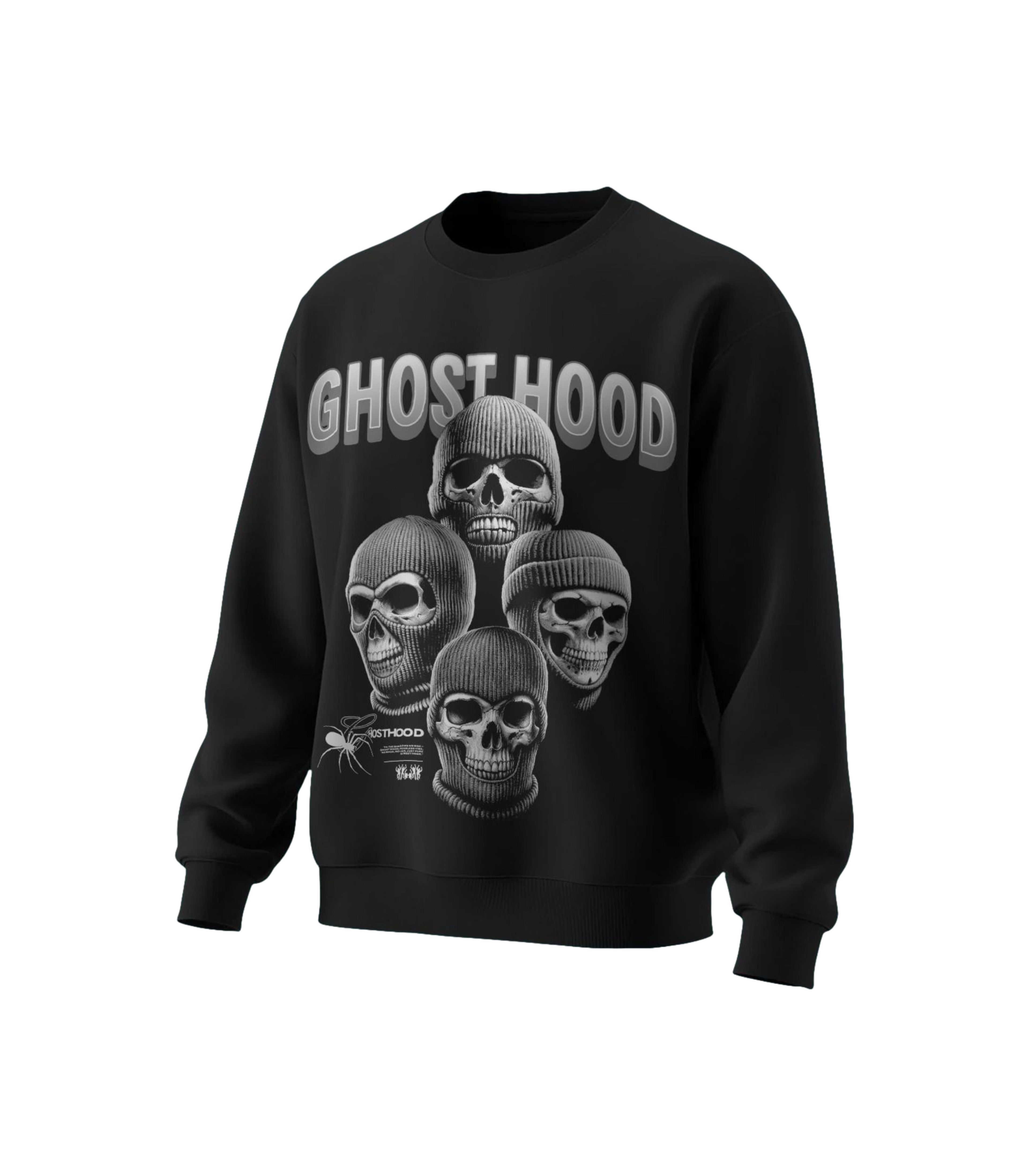 GHOST HOOD OVERSIZED SWEATSHIRT