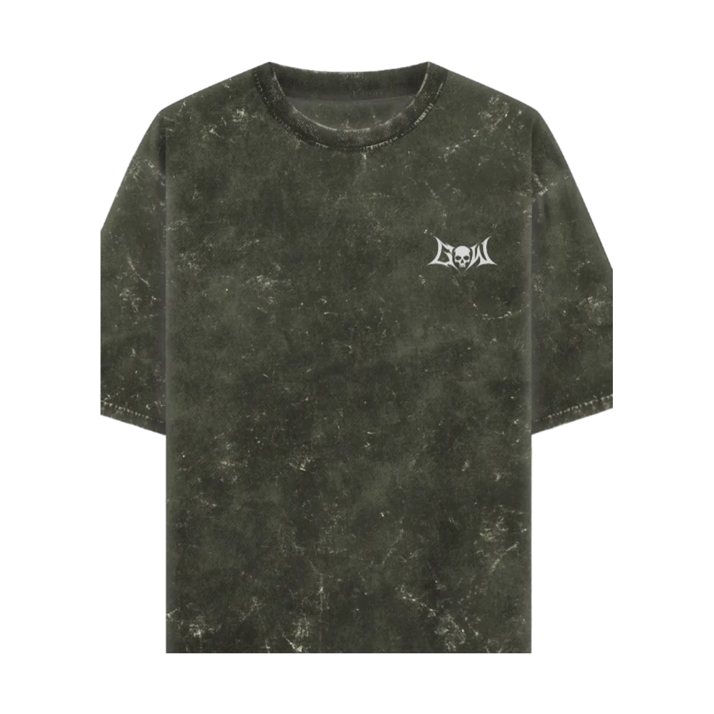 GHOST  OLIVE GREEN ACID WASHED OVERSIZED TEE