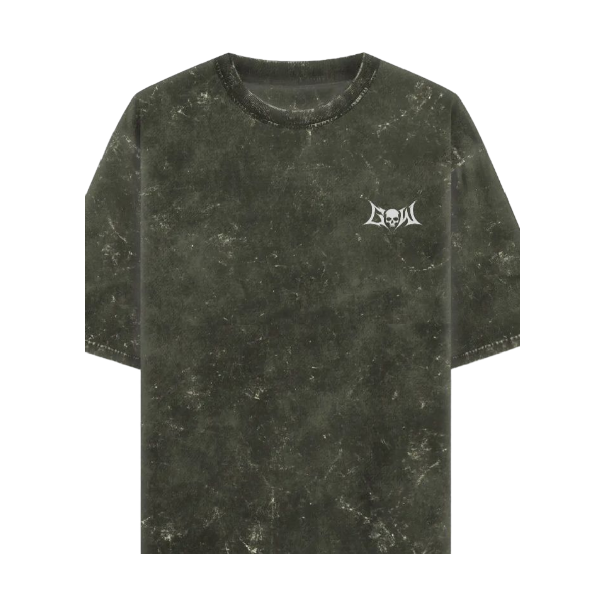 GHOST  OLIVE GREEN ACID WASHED OVERSIZED TEE