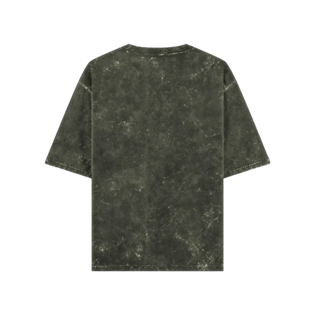 GHOST  OLIVE GREEN ACID WASHED OVERSIZED TEE
