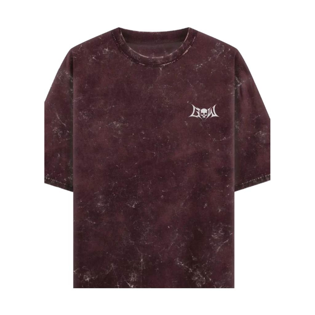 GHOST MAROON ACID WASHED OVERSIZED TEE