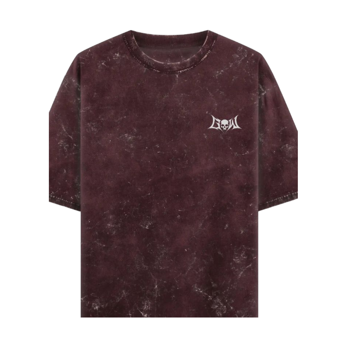 GHOST MAROON ACID WASHED OVERSIZED TEE