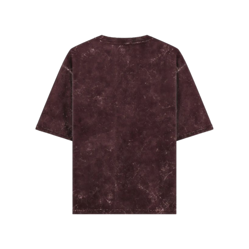 GHOST MAROON ACID WASHED OVERSIZED TEE